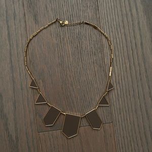 House of Harlow Tan and Gold Geometric Statement Necklace